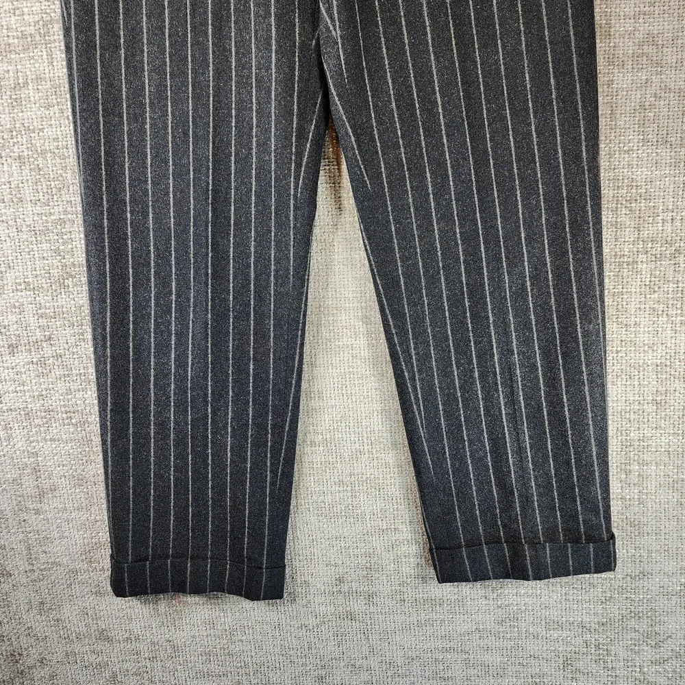 Polo Ralph Lauren Italian Wool Cashmere Pants Mens 34x31 Charcoal Stripe Cuffed